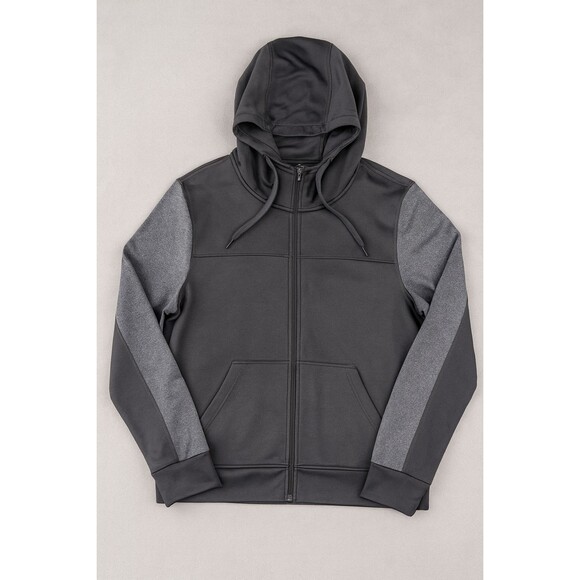 Adidas ClimaWarm Men’s Full Zip Hoodie Jacket Size Large Black Gray Fleece - Picture 4 of 13